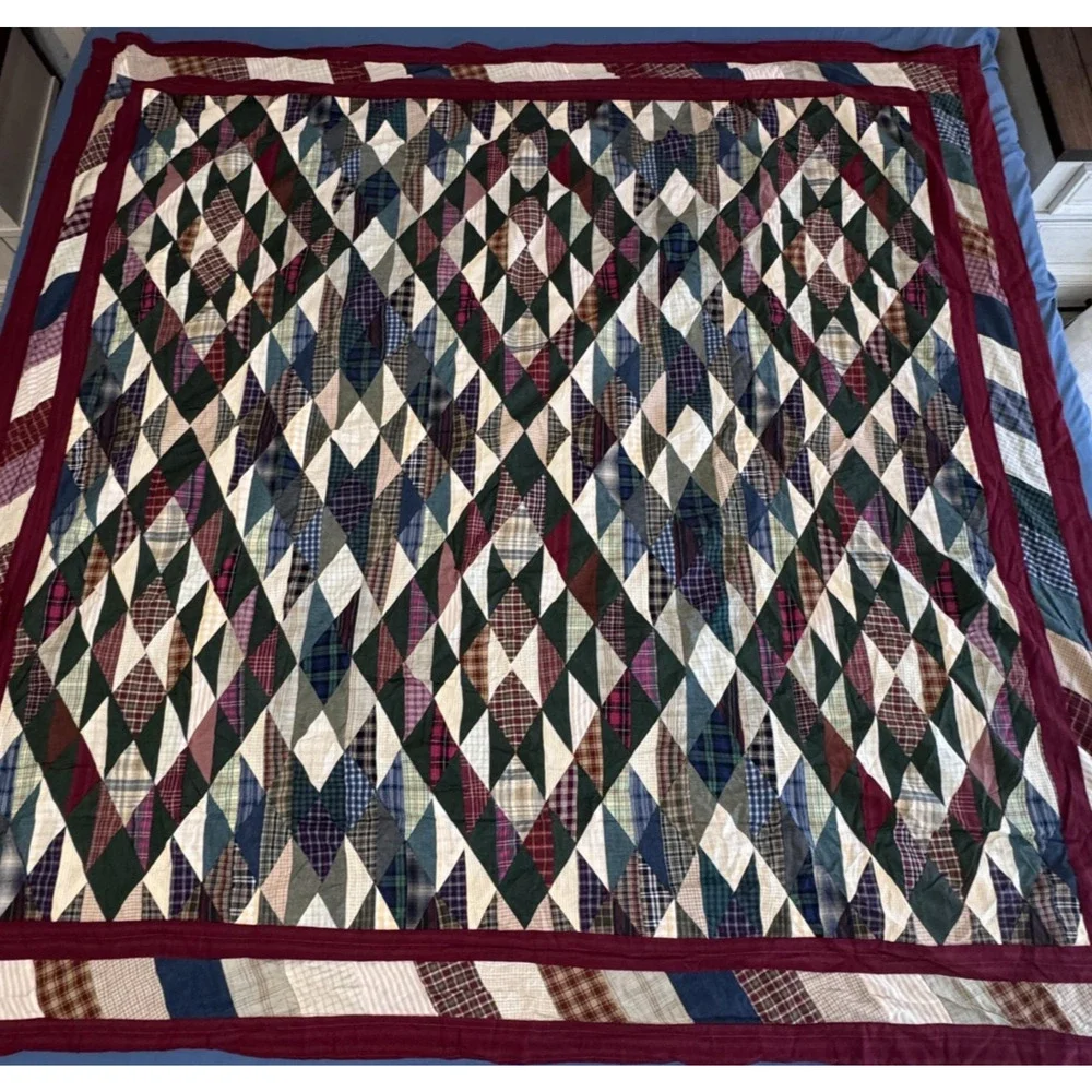 Patch Magic Shower Curtain Plaid Quilt Diamond Patchwork Primitive Rustic Decor